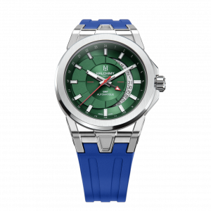 Intuition green dial - Royal Blue Rubber